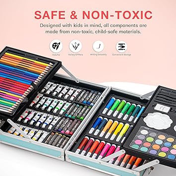 145-Piece Big Color Suitcase Art Set for Creative Kids