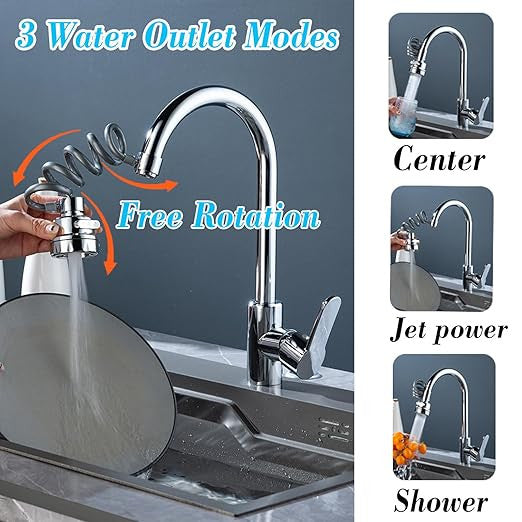 Expandable Kitchen Faucet with Sprayer - Adjustable Sink Faucet