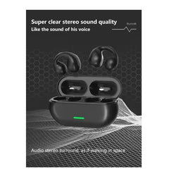 Open-Ear Bone Conduction Ear Clip Earbuds with Noise Reduction