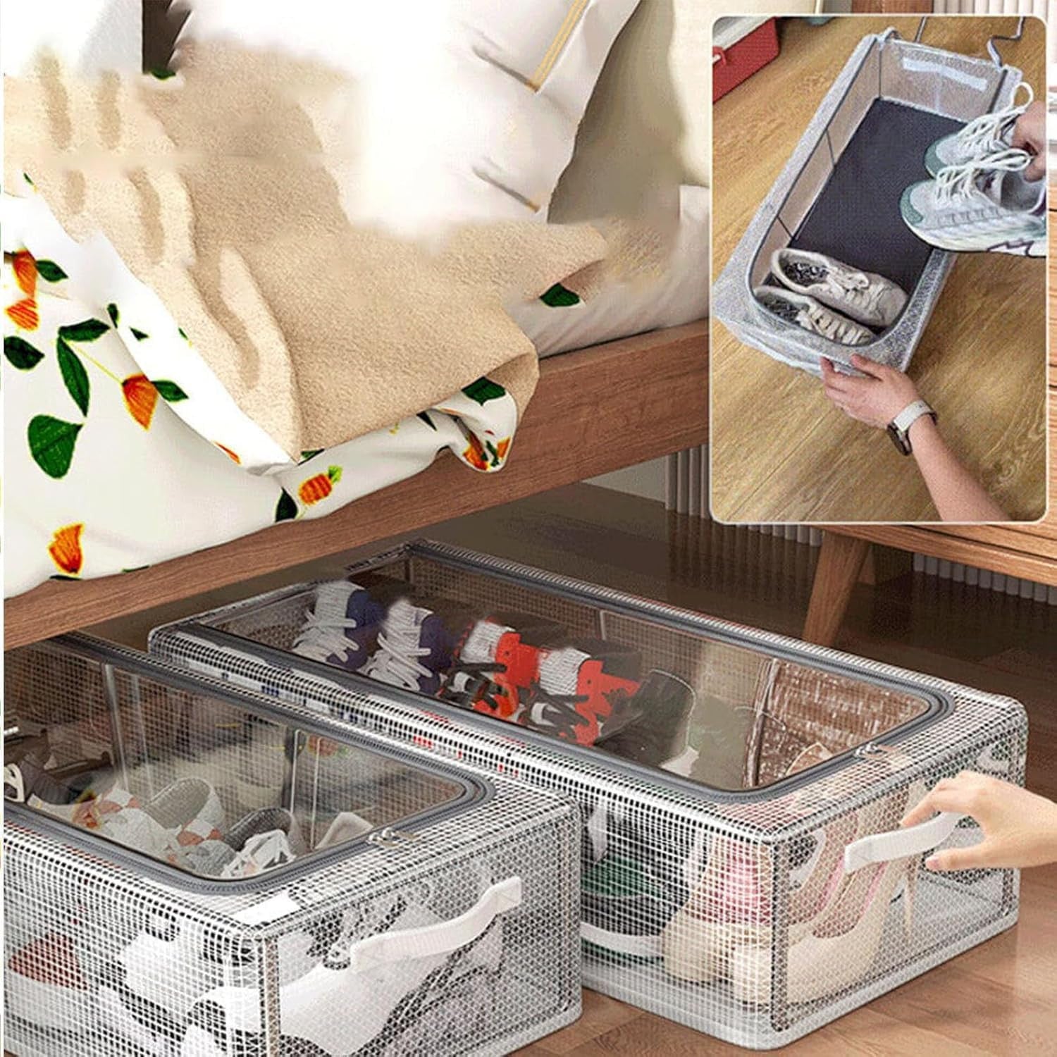 27L Transparent Shoe Storage Box & Organizer for Closet
