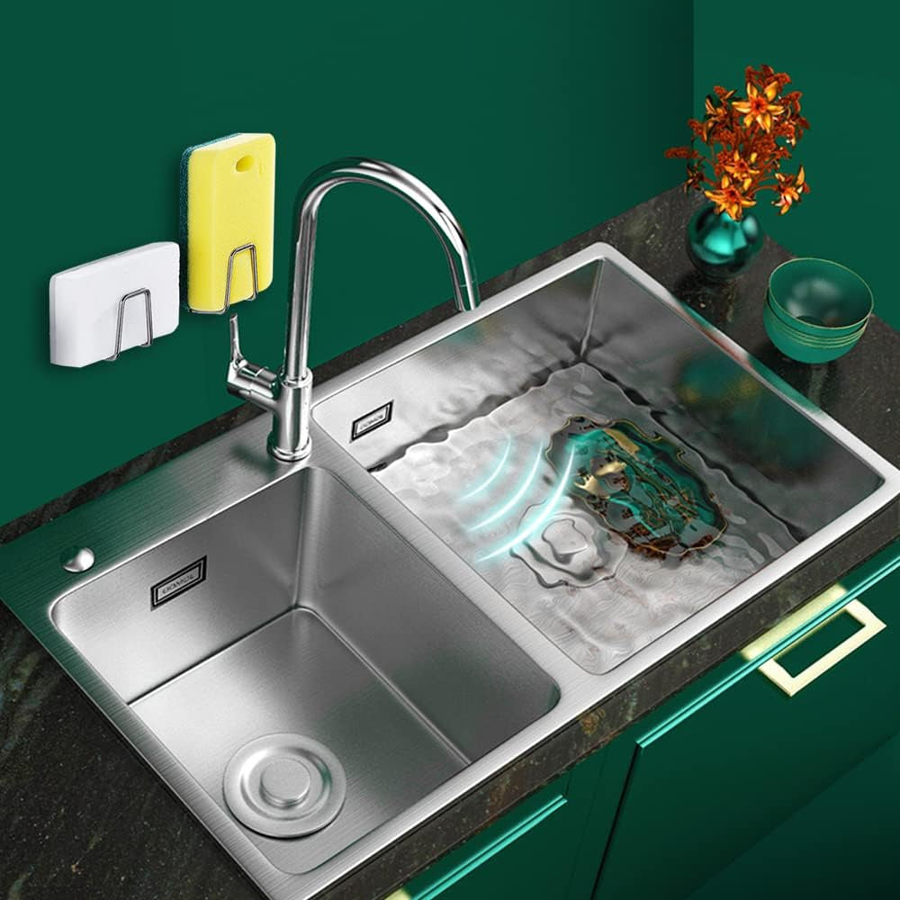 Waterproof Stainless Steel Sink Sponge Holder with Adhesive Mount