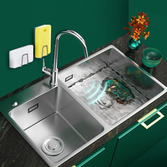 Waterproof Stainless Steel Sink Sponge Holder with Adhesive Mount