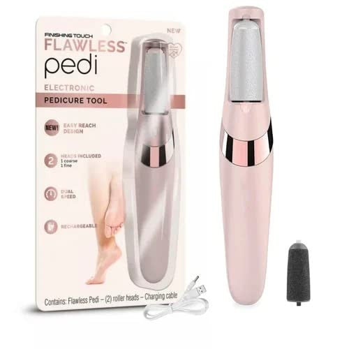 Cordless Electronic Pedicure Tool with 2 Replacement Rollers and LED Light