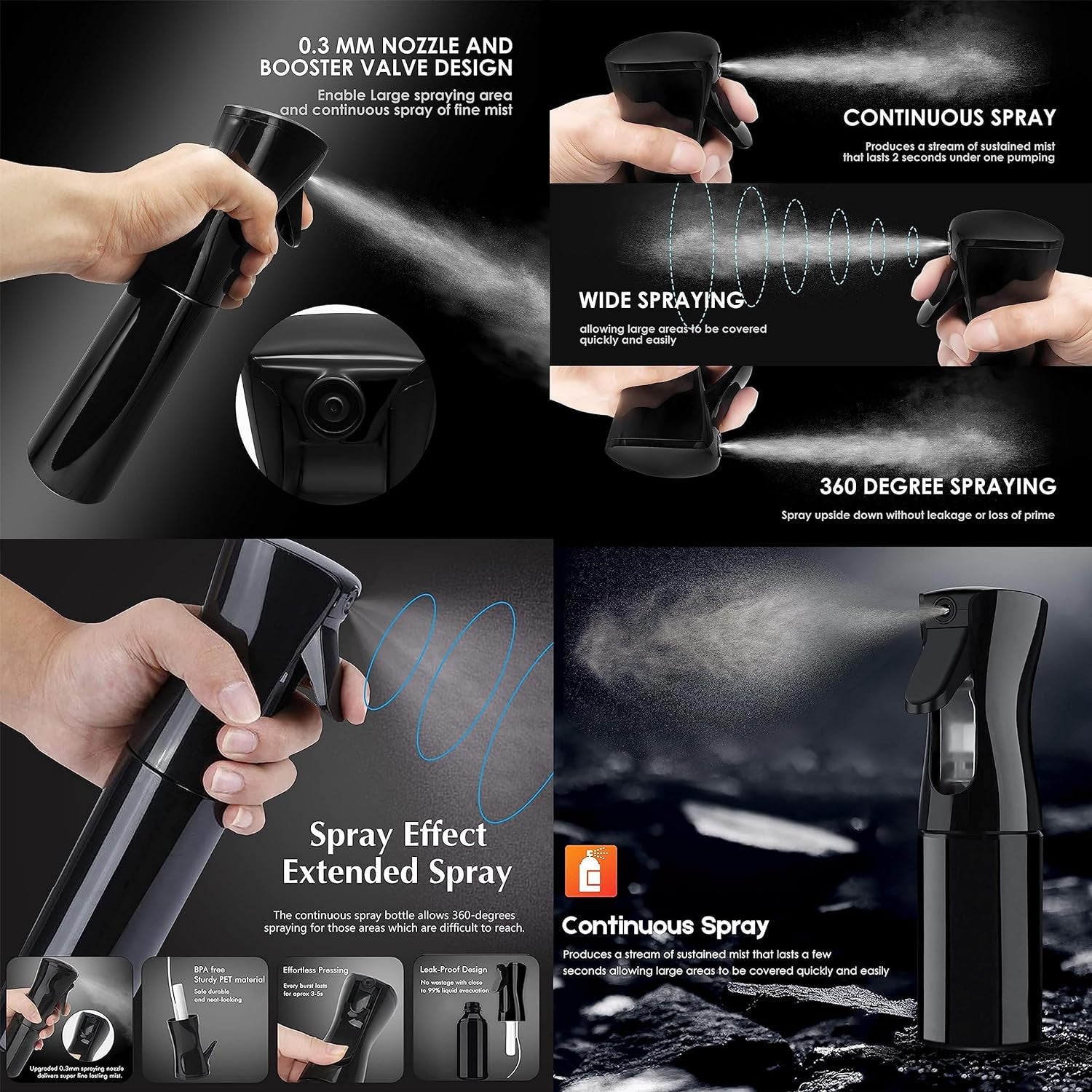 Refillable Mist Spray Bottle for Water and Beauty Use