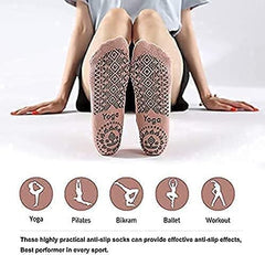 Colorful Anti-Skid Yoga Socks for Women with Grips & Straps
