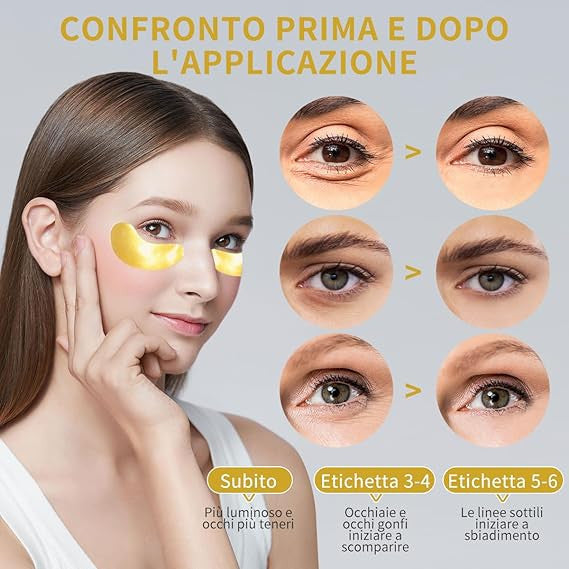 24K Gold Under Eye Patches for Dark Circle Removal