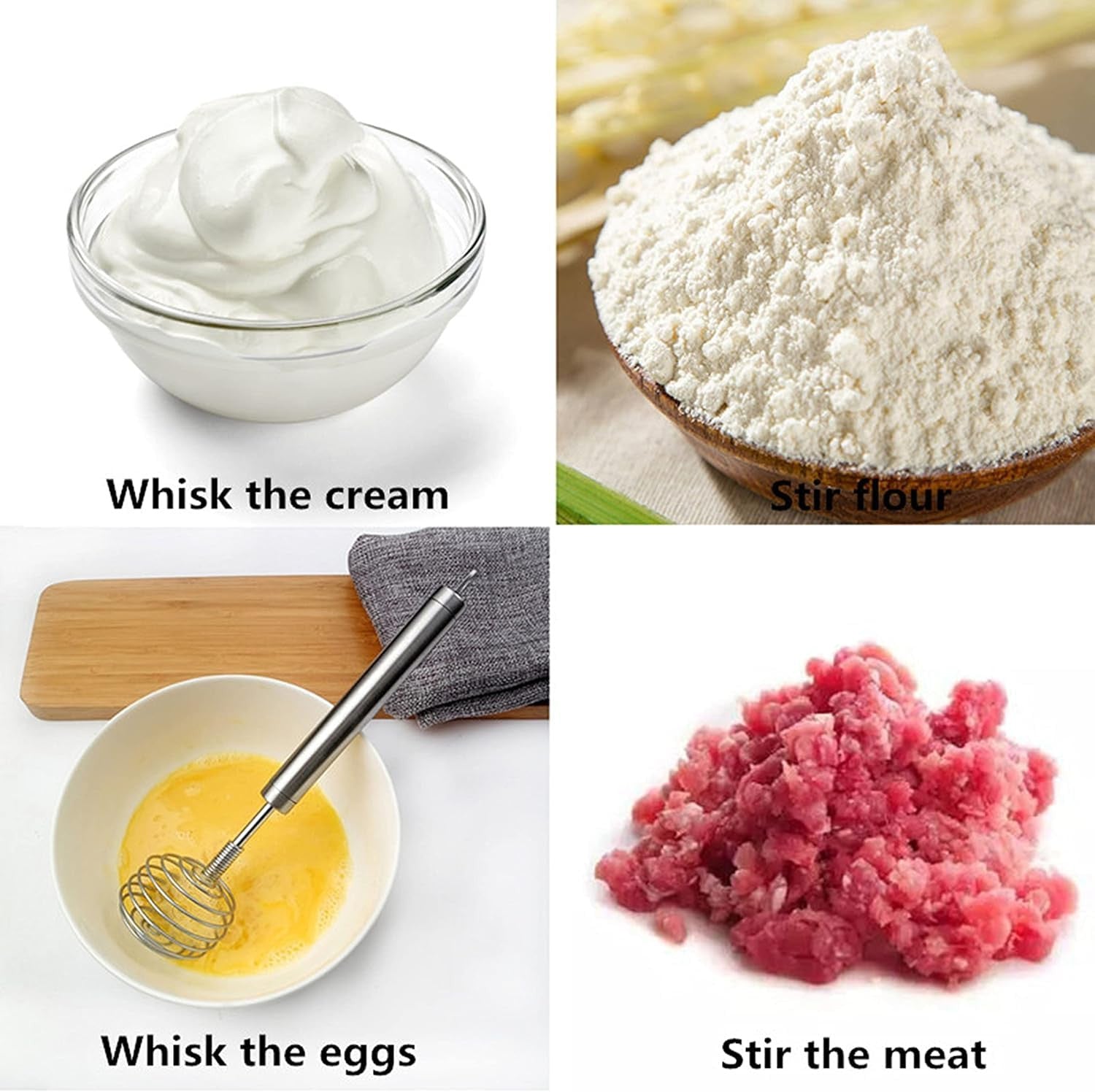 SS Spring Egg Beater & Milk Whipper - Easy to Clean, Durable, Versatile