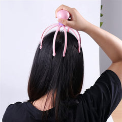 Octopus Head Scalp Massager with 8 Metal Ball Fingers for Stress Relief - 1 Pc
