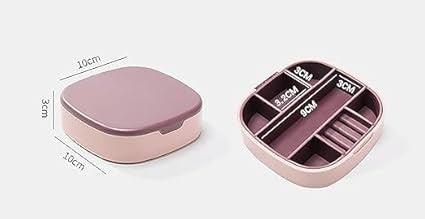 Portable Small Jewelry Box with Mirror for Travel and Storage