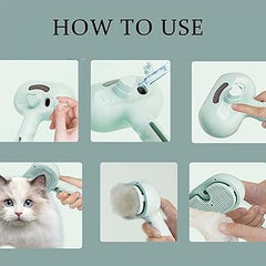 New Pet Grooming Brush for Dogs & Cats - Steam Comb & Dog Brush