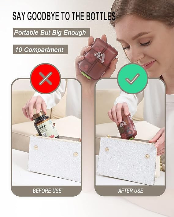 Compact 7-Day Travel Mini Pill Box for Easy Medication Storage