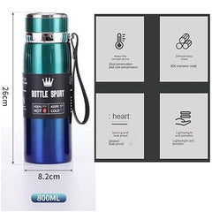 800ml Stainless Steel Thermos Mug & Water Bottle Vacuum Flask