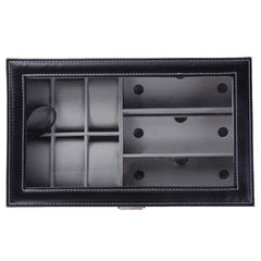 Elegant 6 Slot Watch & 3 Slot Sunglasses Organizer with Lock
