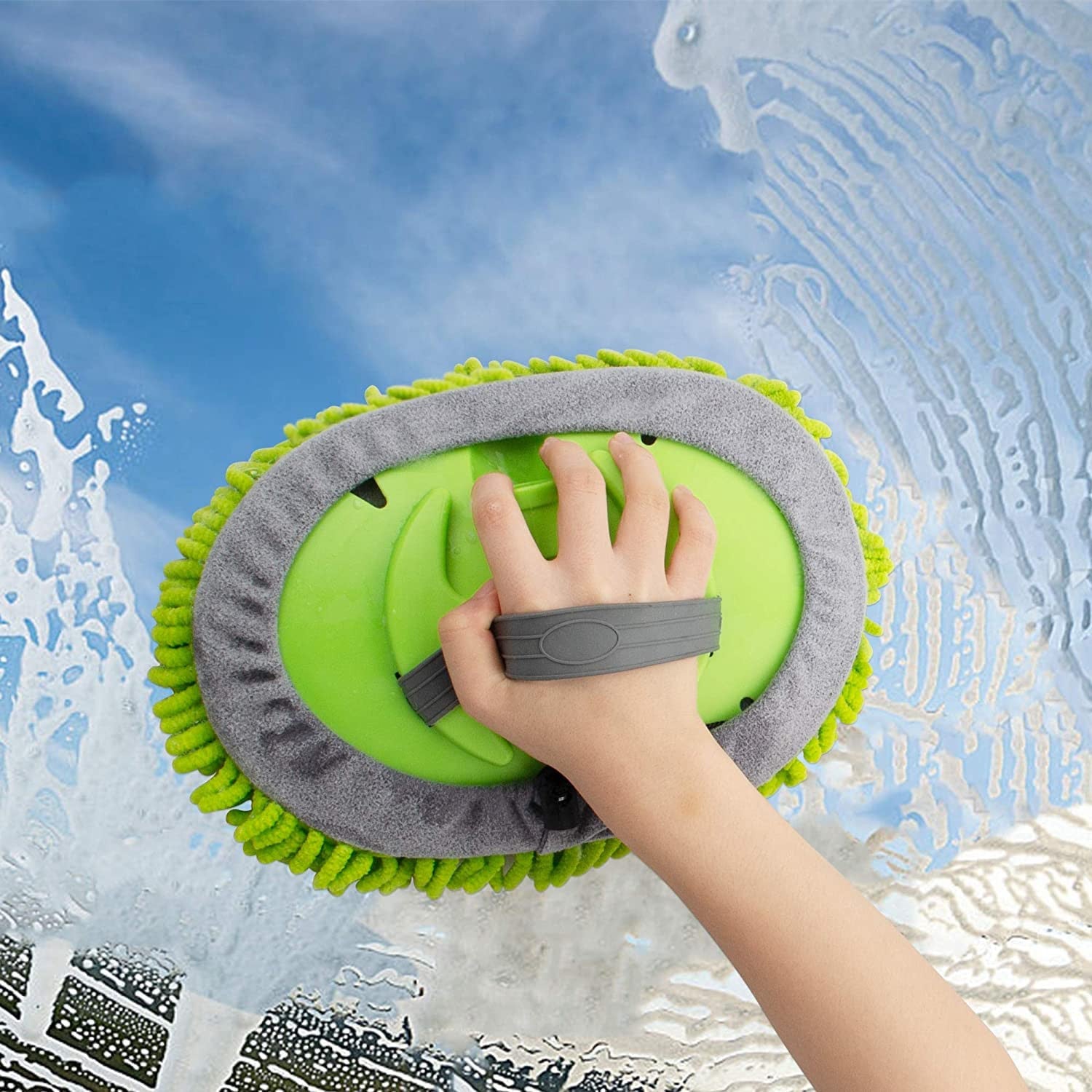 2-in-1 Car Cleaning Brush & Mop Kit with Long Handle