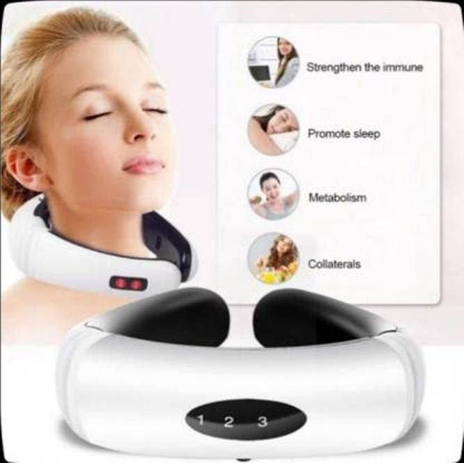 Electric Pulse Neck Massager with 6 Modes & 16 Levels for Pain Relief