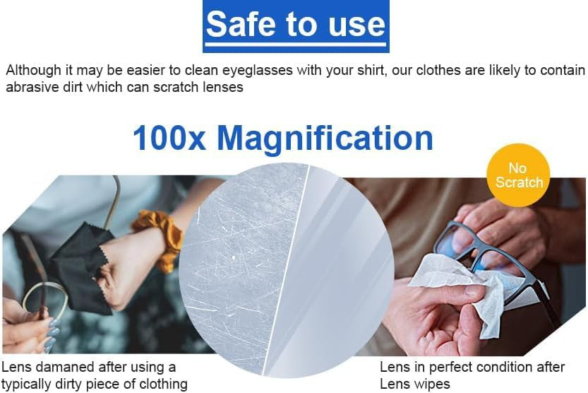 Anti-Fog Lens Cleaning Wipes (100 Pcs) for Clear Vision