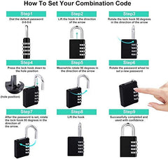 Secure 4-Digit Combination Luggage Lock for Travel & Gym Lockers
