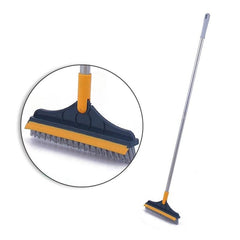 2-in-1 Tile Cleaning Brush with Scraper and Squeegee