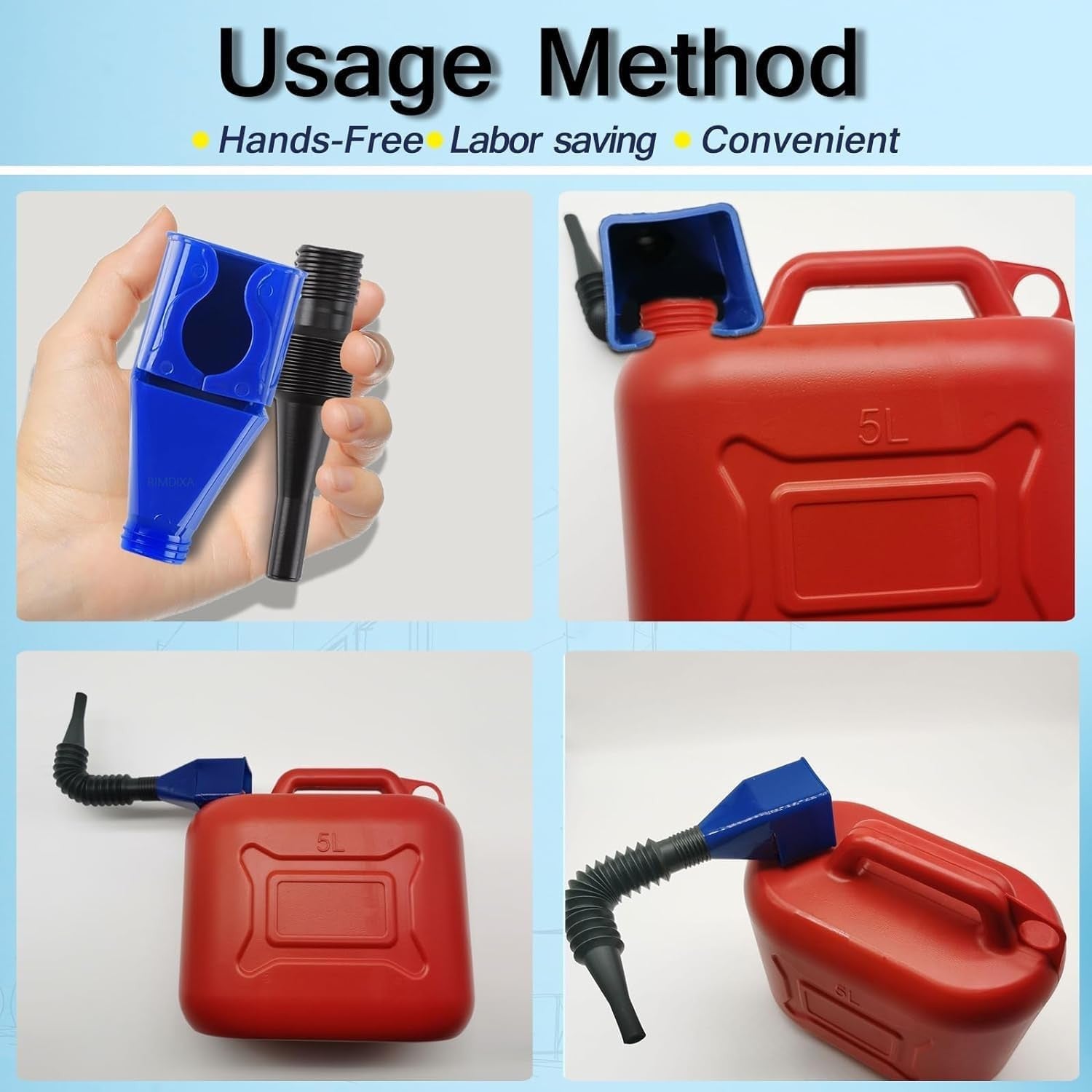Universal Adjustable Fuel Transfer Funnel for Cars & Trucks
