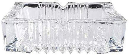 Big Crystal Glass Square Ash Tray for Cigar, Bar, and Home Decor