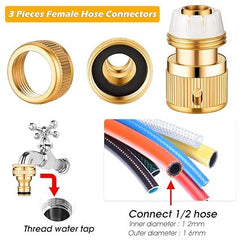 4Pcs Brass Garden Hose Quick Connect Tap Pipe Connectors