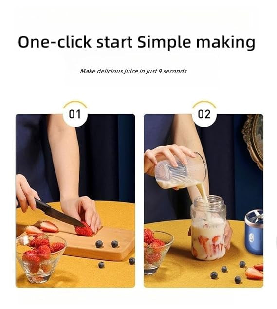 Portable Mini Electric Juicer & Blender with Shaker Bottle