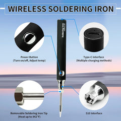 Portable USB Cordless Soldering Iron with 3 Tips for Precision Welding
