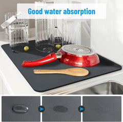 Ultra Absorbent Microfiber Dish Drying Mat 40x60cm for Kitchen