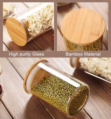1200ml Airtight Glass Storage Jar with Bamboo Lid