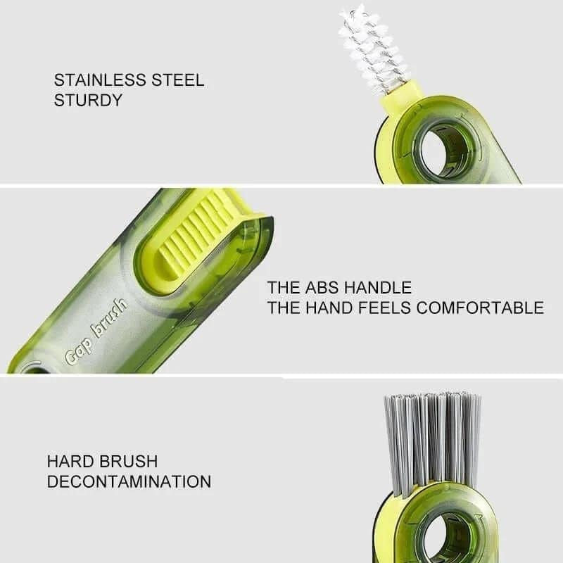 3-in-1 Multi-Function Cleaning Brush for Bottles, Cups & Grooves