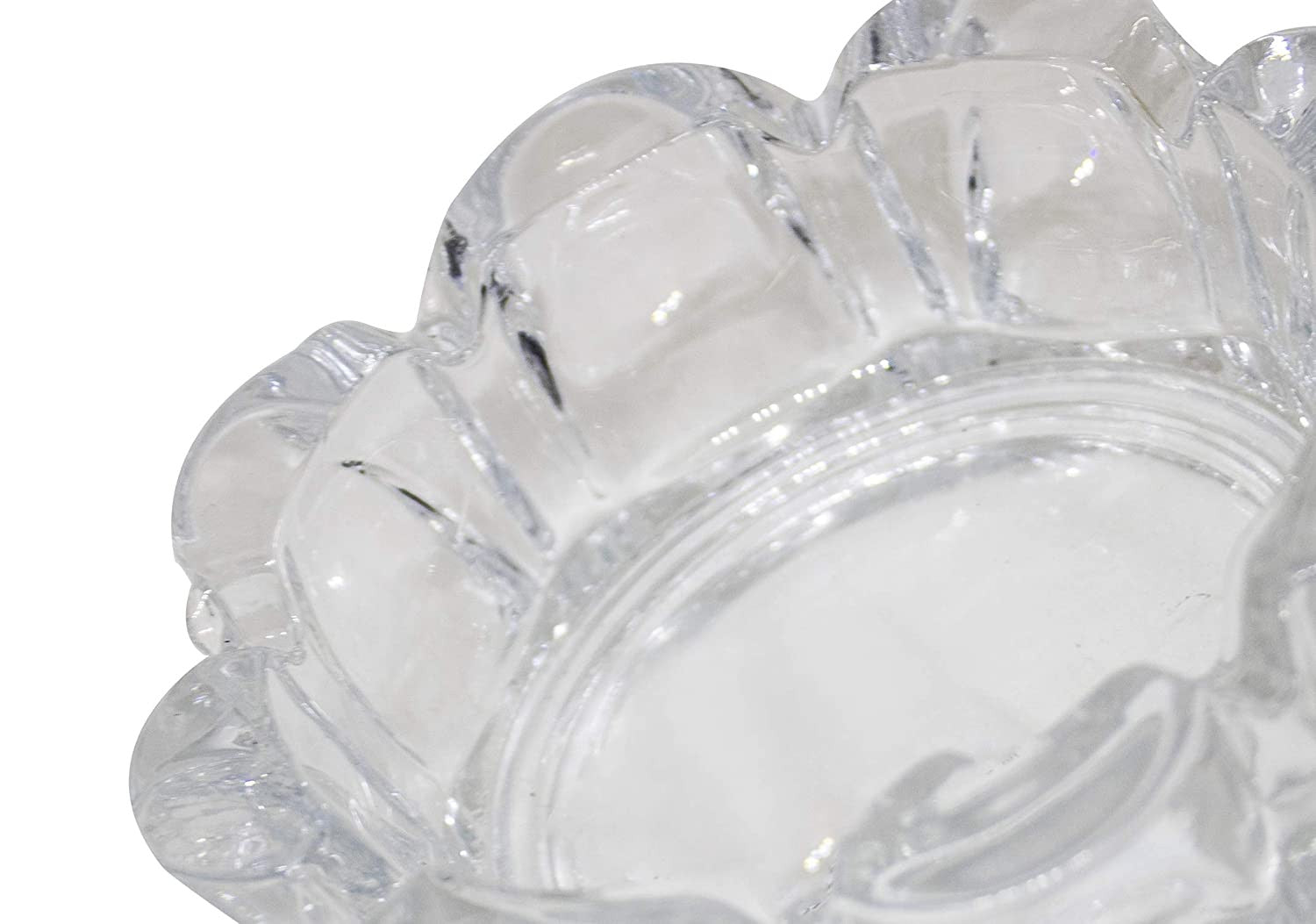 Crystal Clear Round Glass Ash Tray for Home & Outdoor Decor