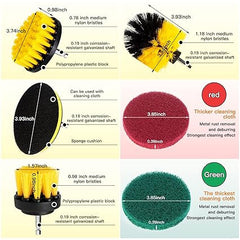 8 Pcs Power Drill Scrub Pads & Brush Set for Deep Cleaning
