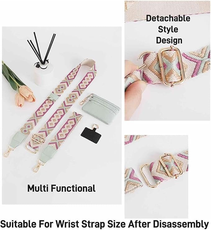 Adjustable Phone Strap with Zippered Wallet Pouch