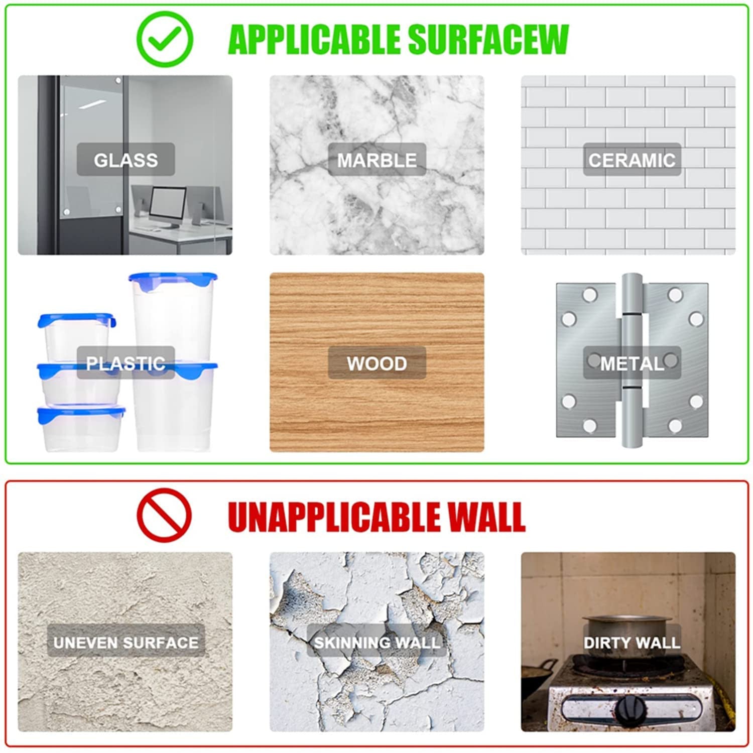 Heavy Duty Double Sided Square Stickers - 10 Pack