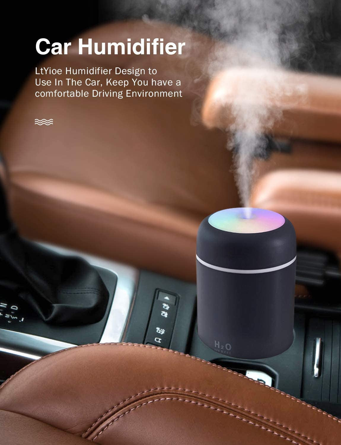 Colorful Mini Humidifier & Oil Diffuser for Cool, Fresh Air