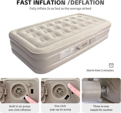 Luxury Double Air Mattress with Built-in Pump – Portable Inflatable Bed for Home & Travel