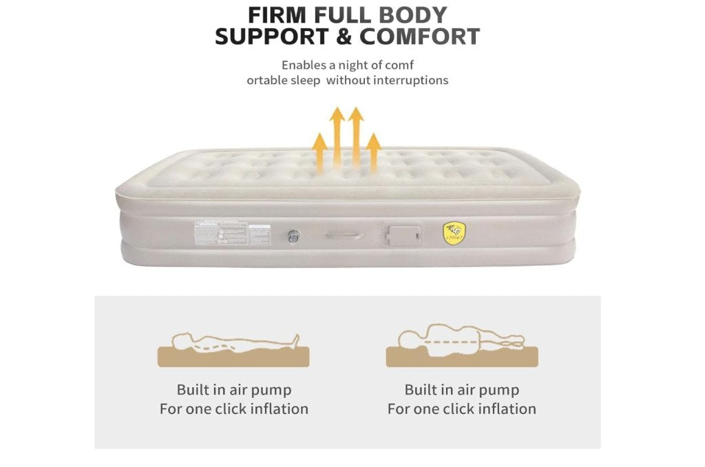 Luxury Double Air Mattress with Built-in Pump – Portable Inflatable Bed for Home & Travel