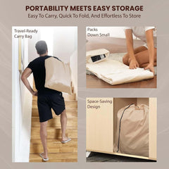 Inflatable Double Air Mattress with Built-in Pump – Portable, Soft Flocked Top, for Home, Travel & Camping