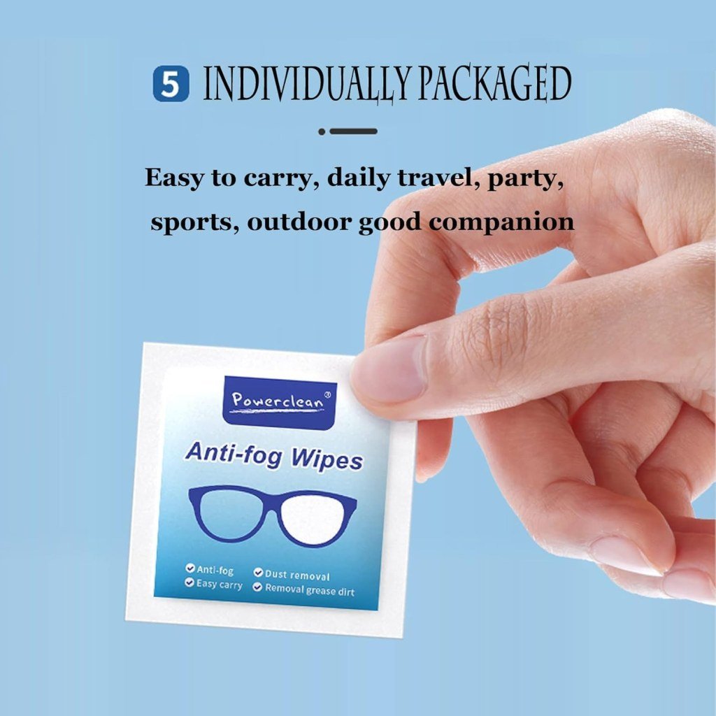 Anti Fog Wipes 100 Pack – Lens & Screen Cleaner with Microfiber