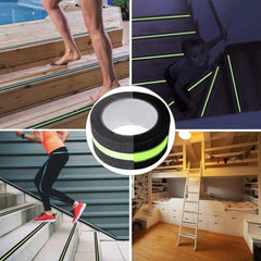 Glow in Dark Anti Slip Tape for Stairs – Waterproof Non-Skid Grip Tape (5cm x 5m)