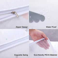 Under-Bed Waterproof Quilt & Clothes Storage Bag with Transparent Print