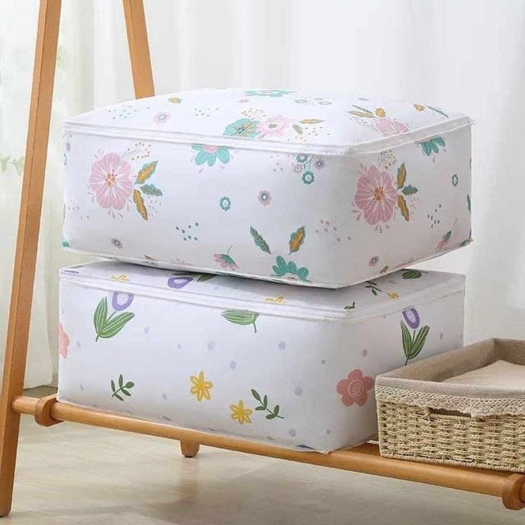 Under-Bed Waterproof Quilt & Clothes Storage Bag with Transparent Print