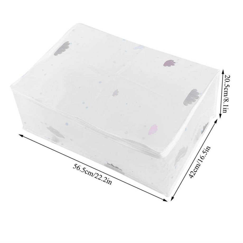 Under-Bed Waterproof Quilt & Clothes Storage Bag with Transparent Print