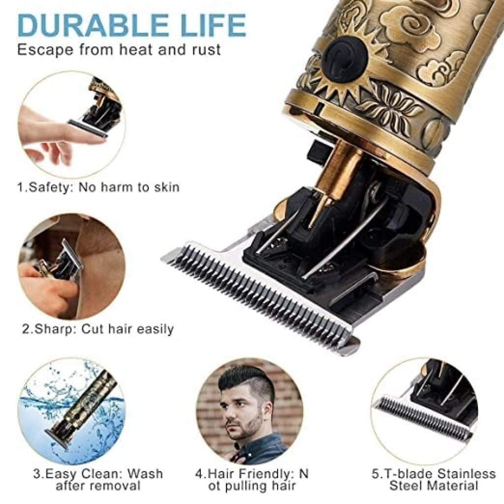 Buddha Hair Trimmer for Men – Professional Adjustable Clipper & Shaver (Golden)