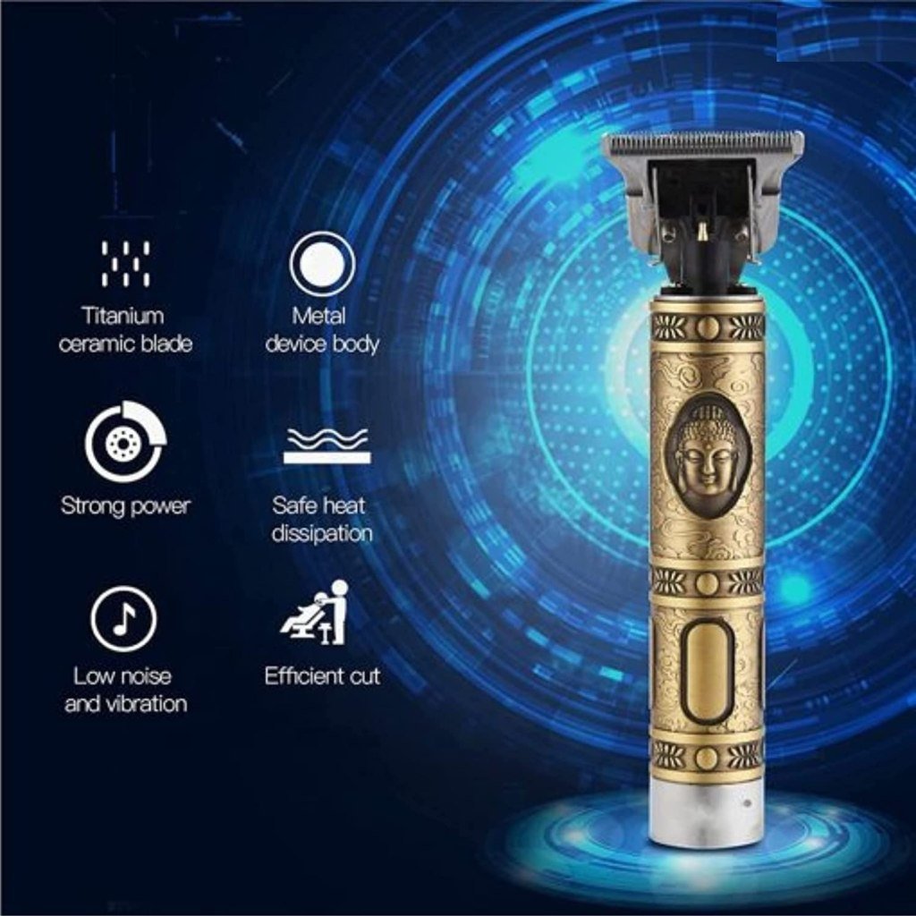 Buddha Hair Trimmer for Men – Professional Adjustable Clipper & Shaver (Golden)