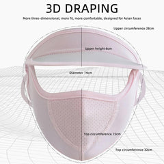 Summer Sun Protection Cap with Mask & Hat Brim – Ice Silk UV Shield for Women