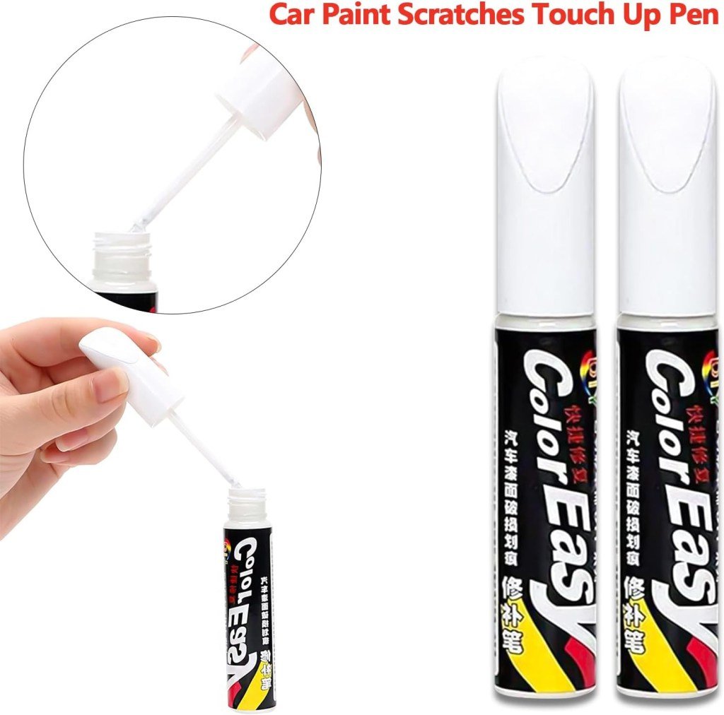 White Car Scratch Repair Pen – Glossy & Black Paint Touch-Up (Pack of 1)