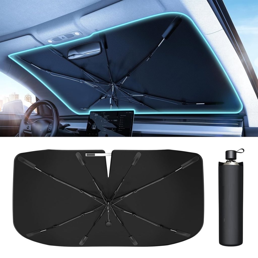 Foldable Car Sun Shade Umbrella – Windshield Sun Protection & Heat Insulation