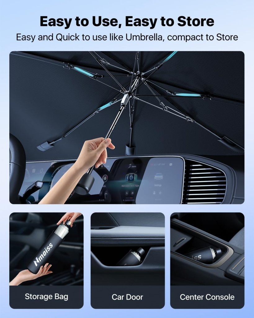 Foldable Car Sun Shade Umbrella – Windshield Sun Protection & Heat Insulation