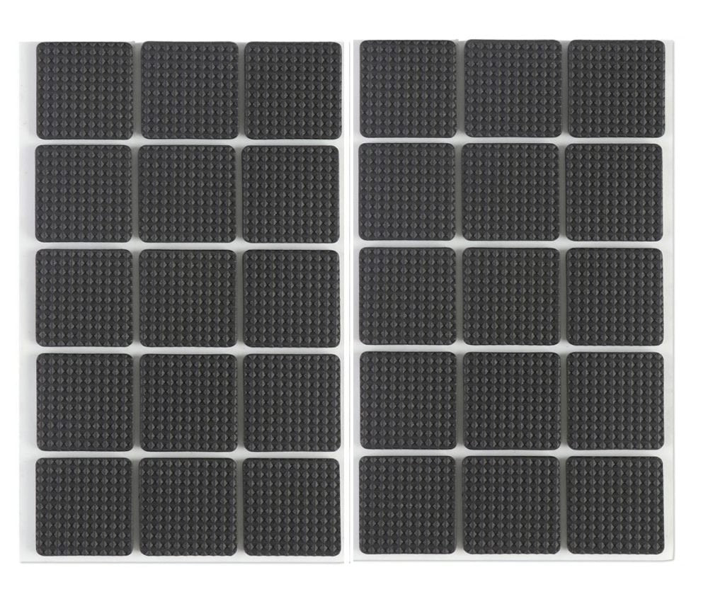 30 Pairs Square Chair Leg Pads – Anti Slip Rubber Furniture Grippers for Hardwood, Carpet & Tile Floors